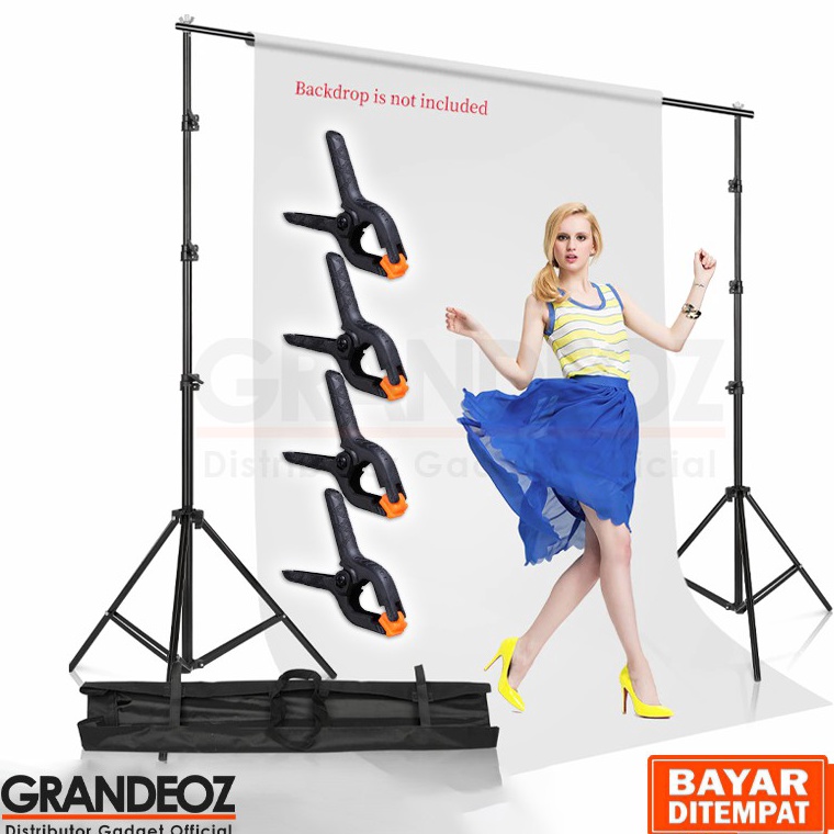 [KODE PRODUK LJZJQ5154] [ORIGINAL] TaffSTUDIO Backdrop Stand Background Bracket 3M Foto Studio Besi 