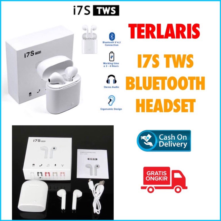 qghh -92 Headset Bluetooth I7S TWS 5.0 Twin Headset Bluetooth True Wireless untuk Android iOS Ori 96