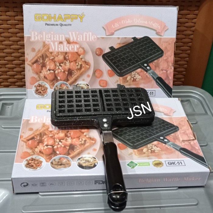 Best Seller Belgian Waffle Maker Merk Gohappy/ Cetakan Kue Waffle Segi