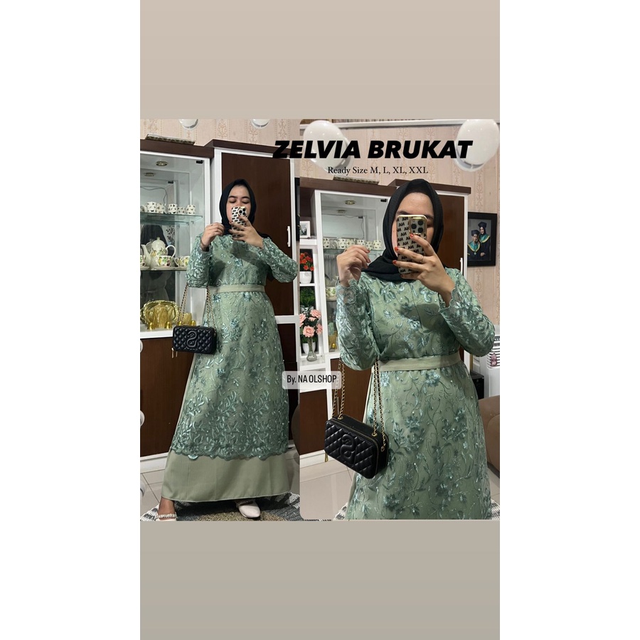 gamis wanita modern kekinian 2023 ZELVIA MAXI gamis busui kekinian gamis wanita brukat impor modern 