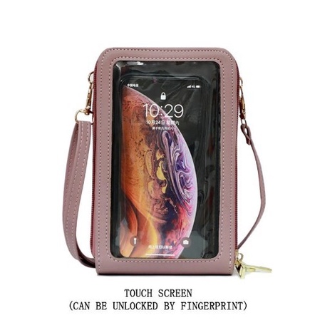 PROMO TAS SELEMPANG WANITA KULIT TRANSPARAN TOUCH SCREEN TAS HP TRANSPARAN TERBARU