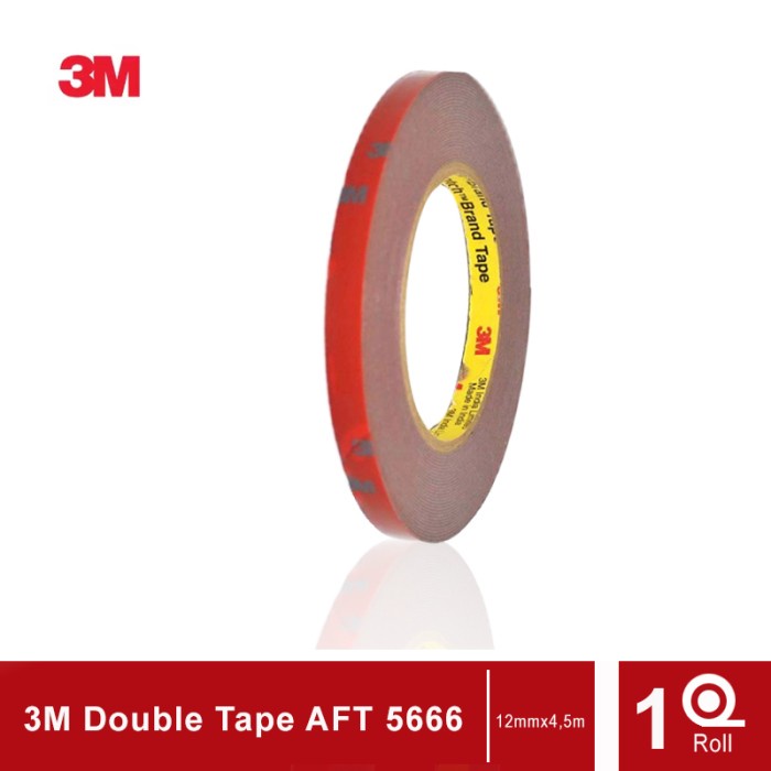 

Terlaris 3M Aft Acrylic Foam Tape 5666, Tebal: 1.1 Mm, Size:12 Mm X 4.5 M (Double Tape Mobil)