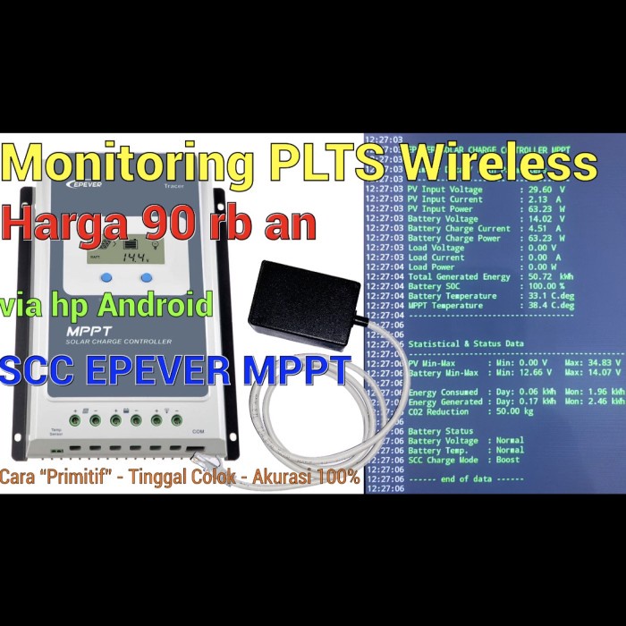 Terlaris Alat Monitoring Wireless Plts Utk Scc Epever Mppt Via Android