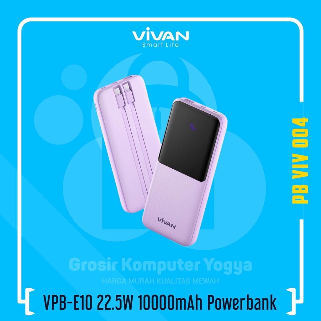 Vivan VPB-E10 22.5W 10000mAh 4 Output Fast Charging LCD Powerbank