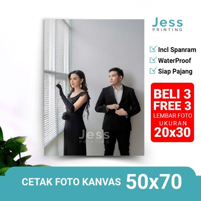 

Cetak Print Foto Canvas 50x70 Bingkai Spanram Bahan Kanvas Original