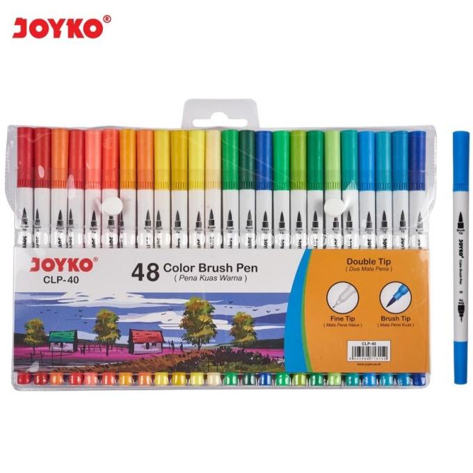 

Terlaris Color Brush Pen Pena Kuas Warna Joyko CLP-40 48 Warna Color SALE