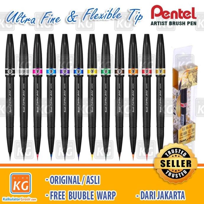 

Terlaris Pentel Fude Touch Ultra Fine Brush Sign Pen Artist SESF 30C Lettering SALE