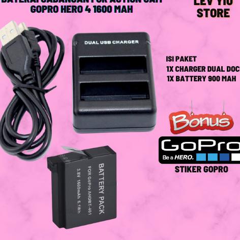 Battery Gopro Hero 4 Baterai Cadangan Gopro Batere Charger Gopro 4