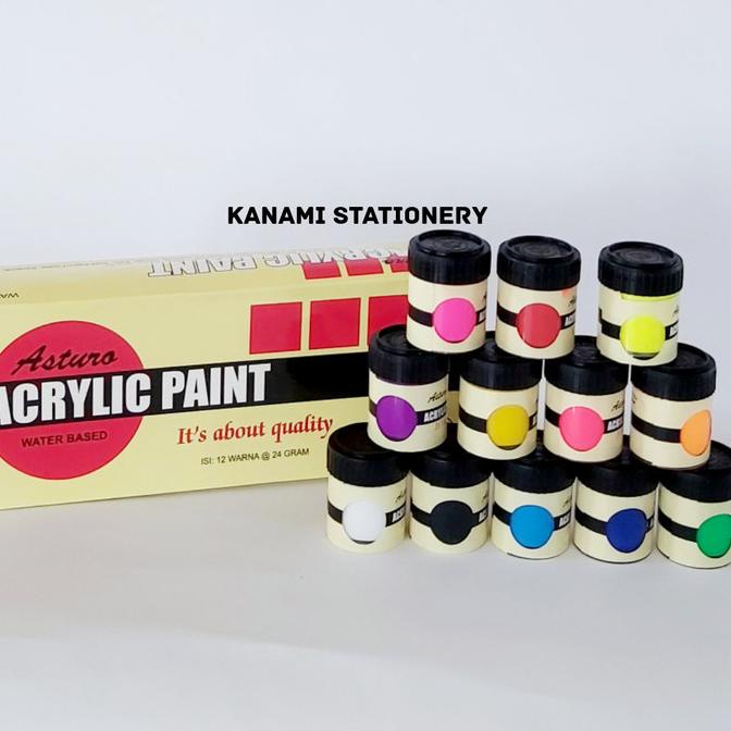 

Cat Akrilik Acrylic Paint Waterbased Set 12 Color @24gram Asturo.