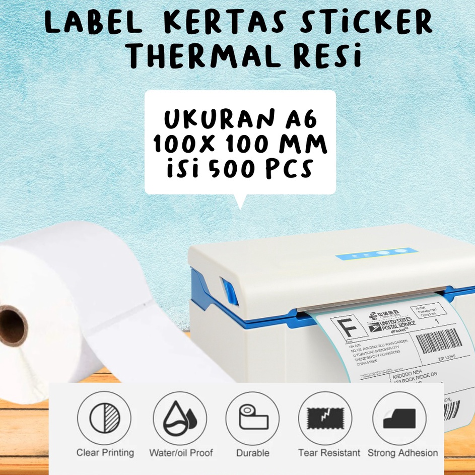 

[KODE PRODUK 8GFP89469] Label Barcode Direct Thermal 100x100 mm 100 x 100 isi 500 WATERPROOF