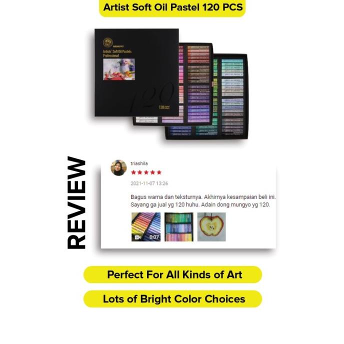 

Mungyo - Artist Soft Oil Pastels/Crayon Minyak 120 Pcs Papper Box
