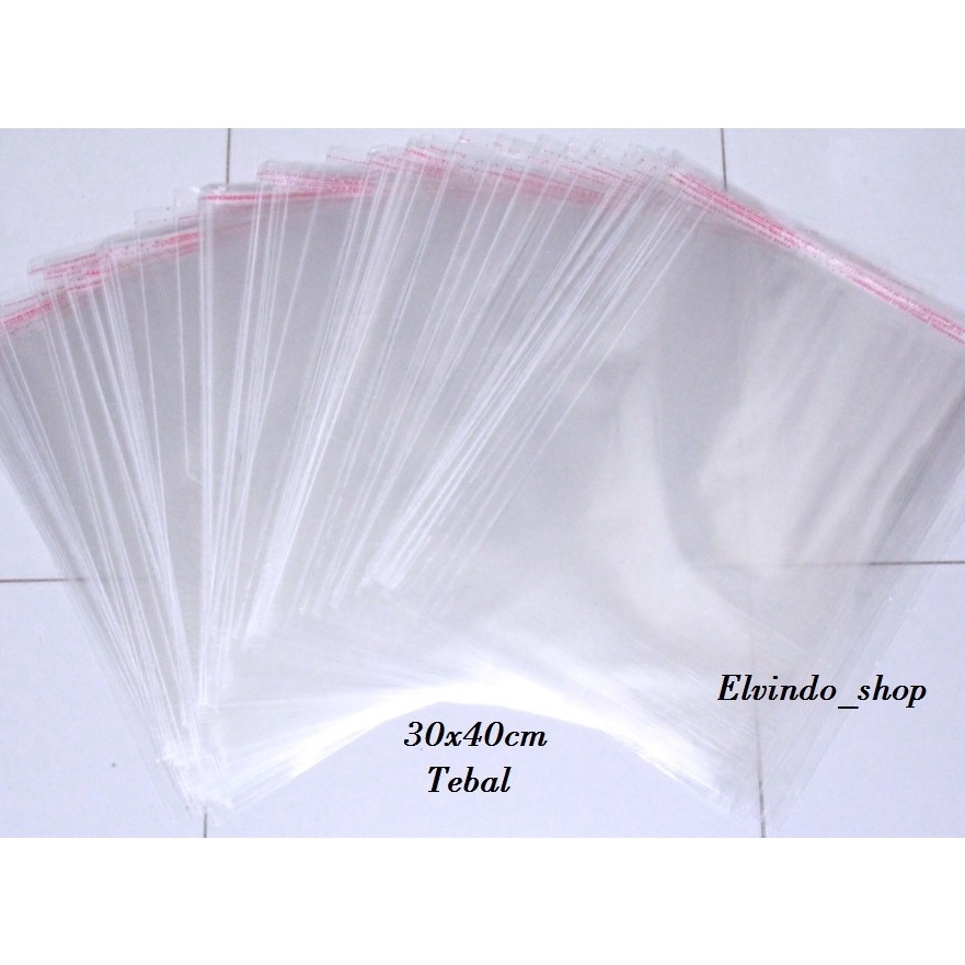 

✨TERBARU✨ Plastik OPP 30x40 {TEBAL} ,Bening Seal Lem kemasan baju 