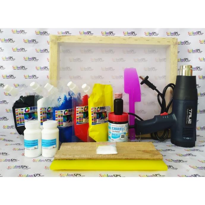 

PAKET SABLON PEMULA PLASTISOL DENGAN HOT GUN SCREEN 40X60