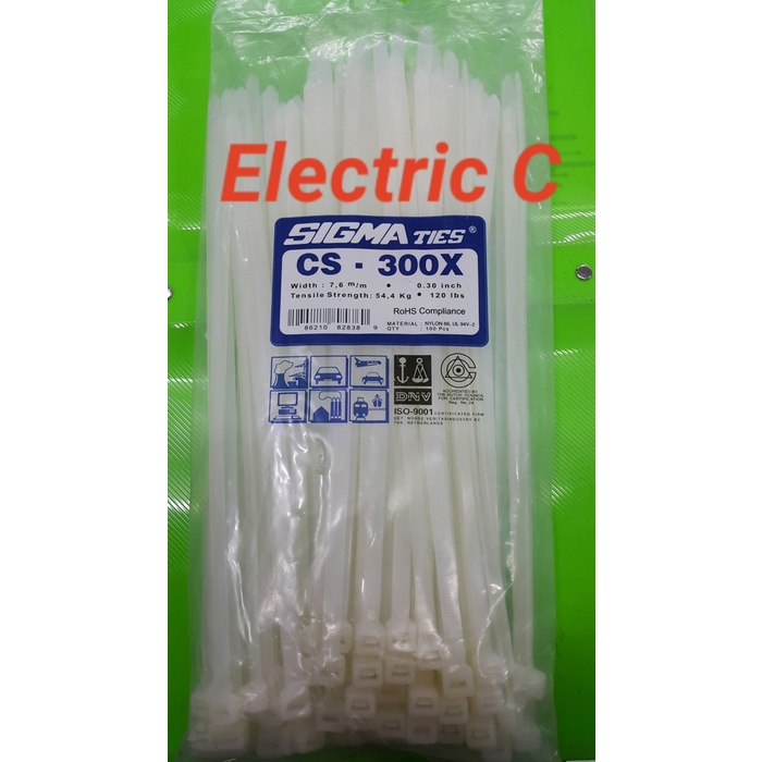 

Kabel Ties / Kabel Tis / Cable Tie CS 300 X 7.6 mm Putih 30 cm SIGMA