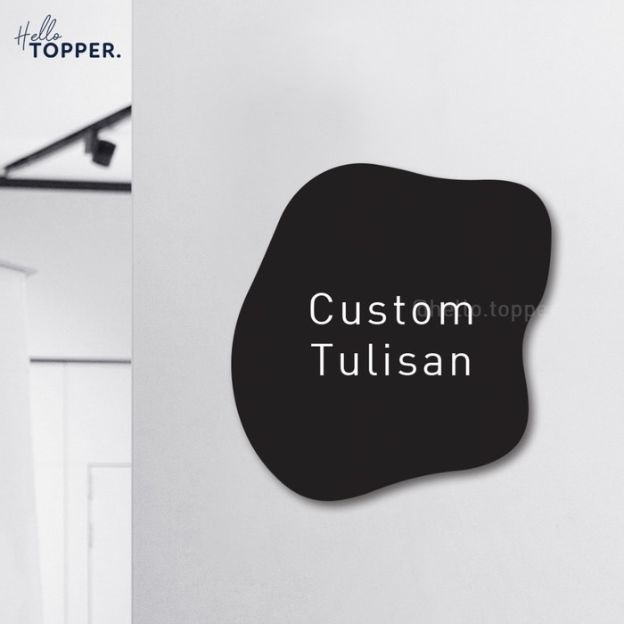 

Terlaris Rak Custom Tulisan Sign Board Akrilik Print Signage Acrylic - Hitam,Segi Lima