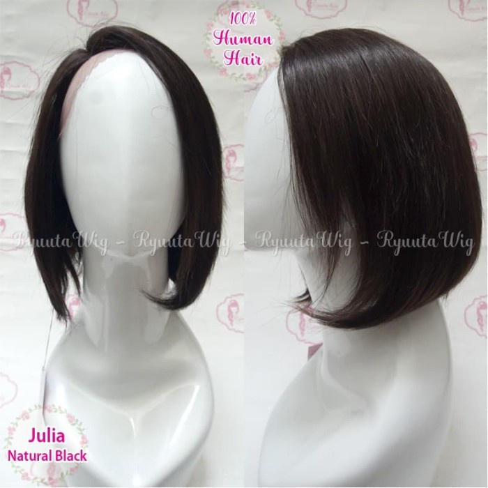 Terlaris Wig Human Hair Front Lace Wig Rambut Asli Bob Pendek