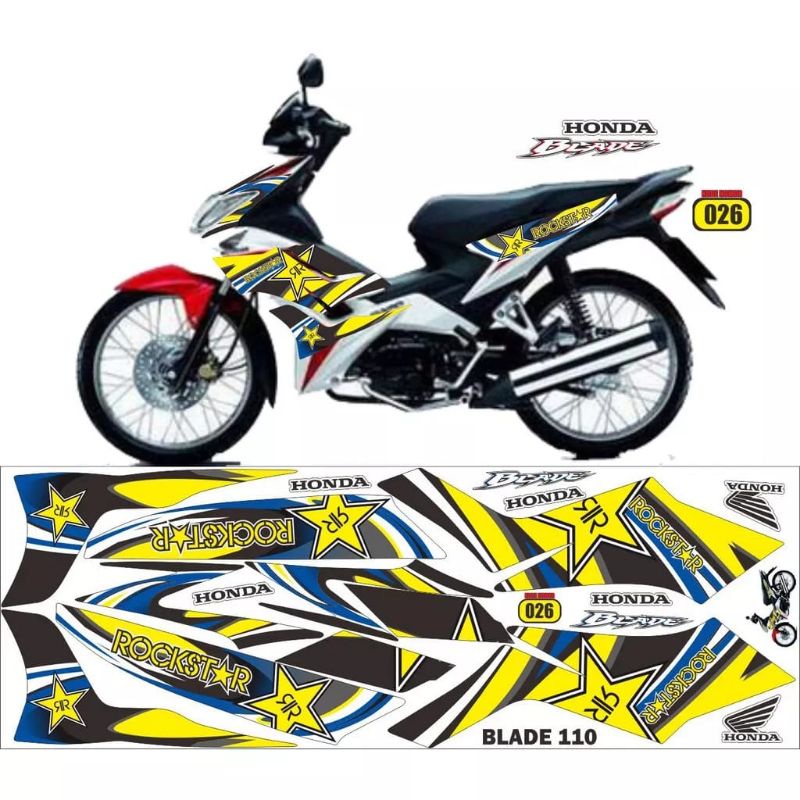 COD / Lis motor Blade / sticker Honda Blade old / Decal Blade 110 /striping Blade lama 110