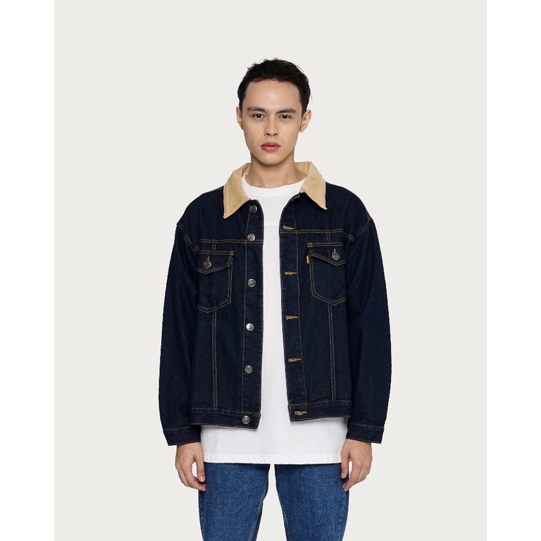Erigo Denim Jacket Corduroy Colar Lien Dark Blue