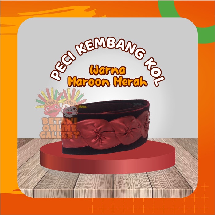 Terlaris Peci/Songkok/Kopiah Hitam Kembang Kol Merah Silat Betawi