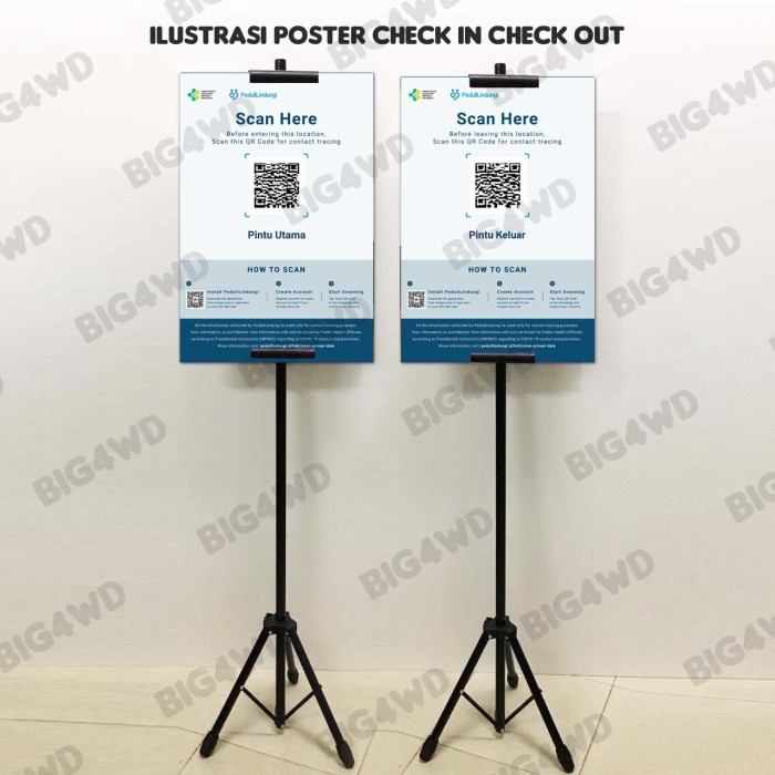 

Terlaris Standing Tripot Poster Check In Check Out Lengkap Kaki + Papan