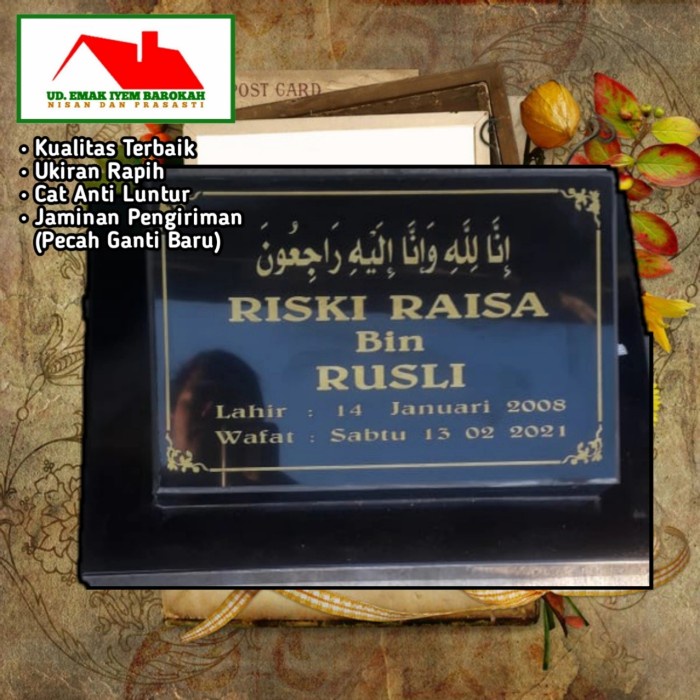 Batu Nisan Nama Saja 20x30