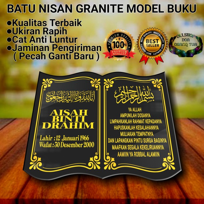 BATU NISAN GRANIT MODEL BUKU TERLARIS