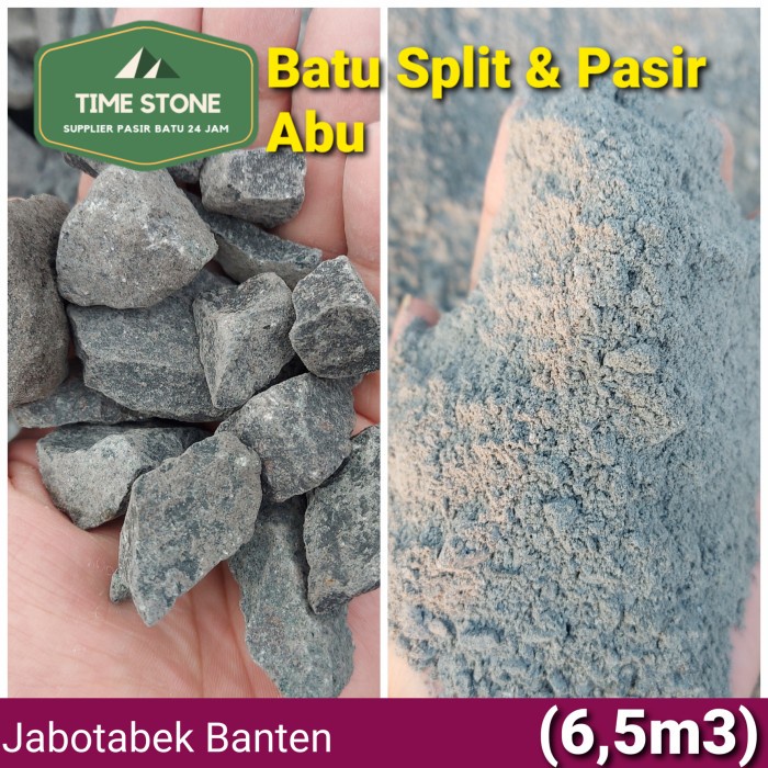Batu Split cor 1/2 Pasir Abu 1/2 Isi 6 Kubik