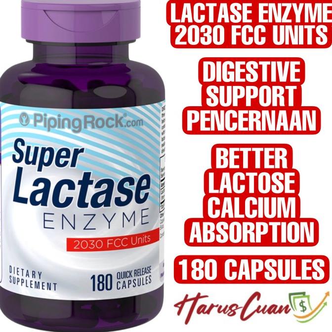 

Piping Rock Super Lactase Enzymes 2030 FCC Units 180 Capsule Digestion ---NEW---