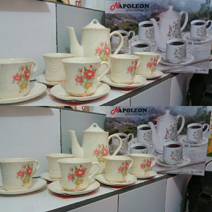cangkir teh keramik set napoleon/cangkir keramik/gelas kado