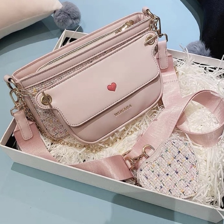 Booming LADIESBAG - 2 IN 1 FREE POUCH TAS IMPORT SELEMPANG HANDBAG RANTAI WANITA CEWEK KONDANGAN KAN