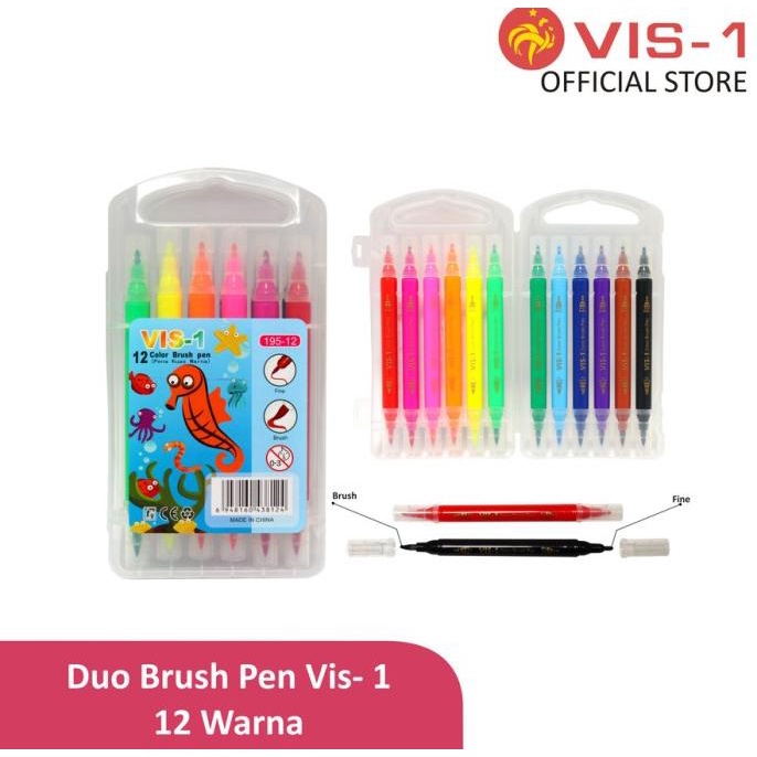 

VIS-1 Colour Duo Brush Pen 12 Warna