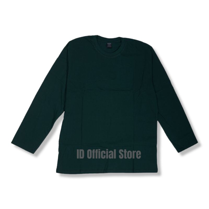 KAOS POLOS PANJANG COTTON COMBED 30S HIJAU BOTOL ARMY / KAOS POLOS ARMY / GROSIR KAOS KATUN PANJANG 