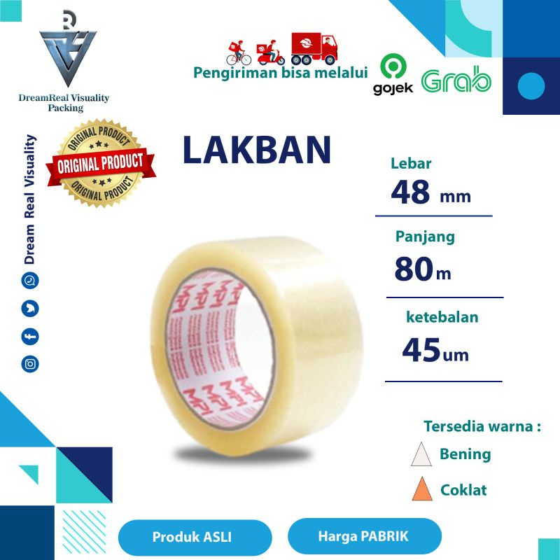 

Lakban Bening Aurapack Ukuran 48mm X 90Yards