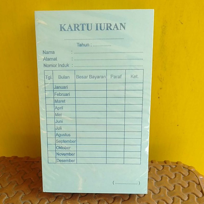 

Kualitas Premium.. Kartu iuran isi ( 100 Lembar ) 62