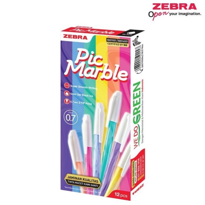 

PULPEN / BOLPEN PICMARBLE 0.7 MM ZEBRA BLACK / PACK