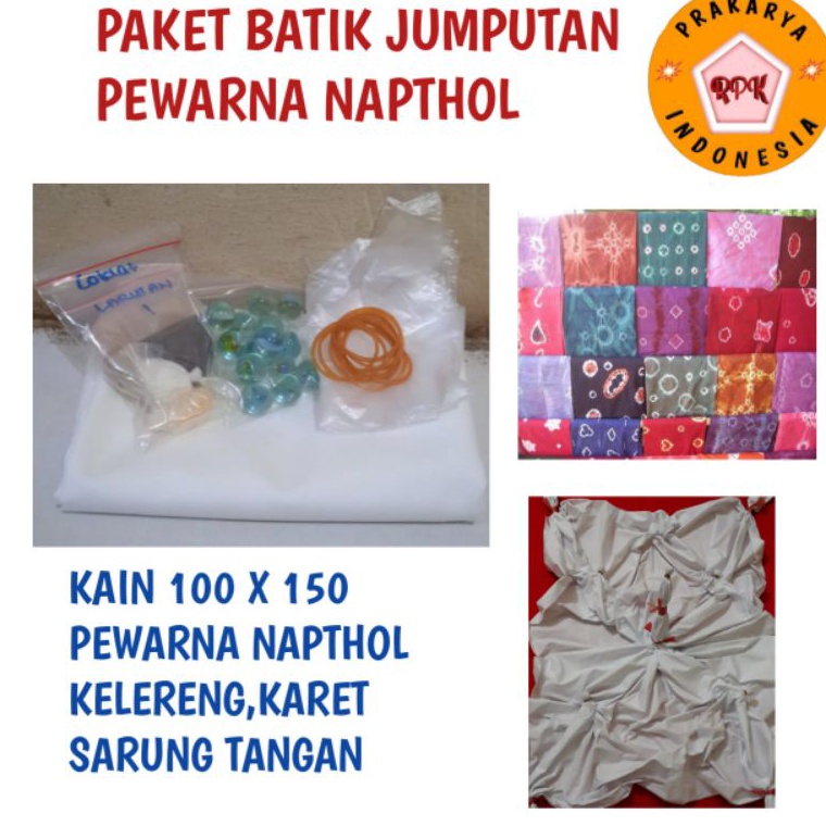 

Diskon PAKET BATIK JUMPUTAN KAIN 150x100 dan pewarna naptol, kelereng QAC