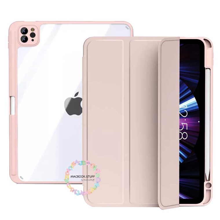 Terlaris.. Acrylic Case IPAD With Pen Holder for IPAD AIR 3 4 / IPAD GEN 7th 8th 9th / IPAD PRO 11 1