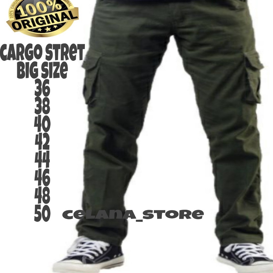 ⚡COD⚡ CELANA CARGO BIG SIZE 36-50/celana cargo big size pria/celana cargo panjang pria big size/cela