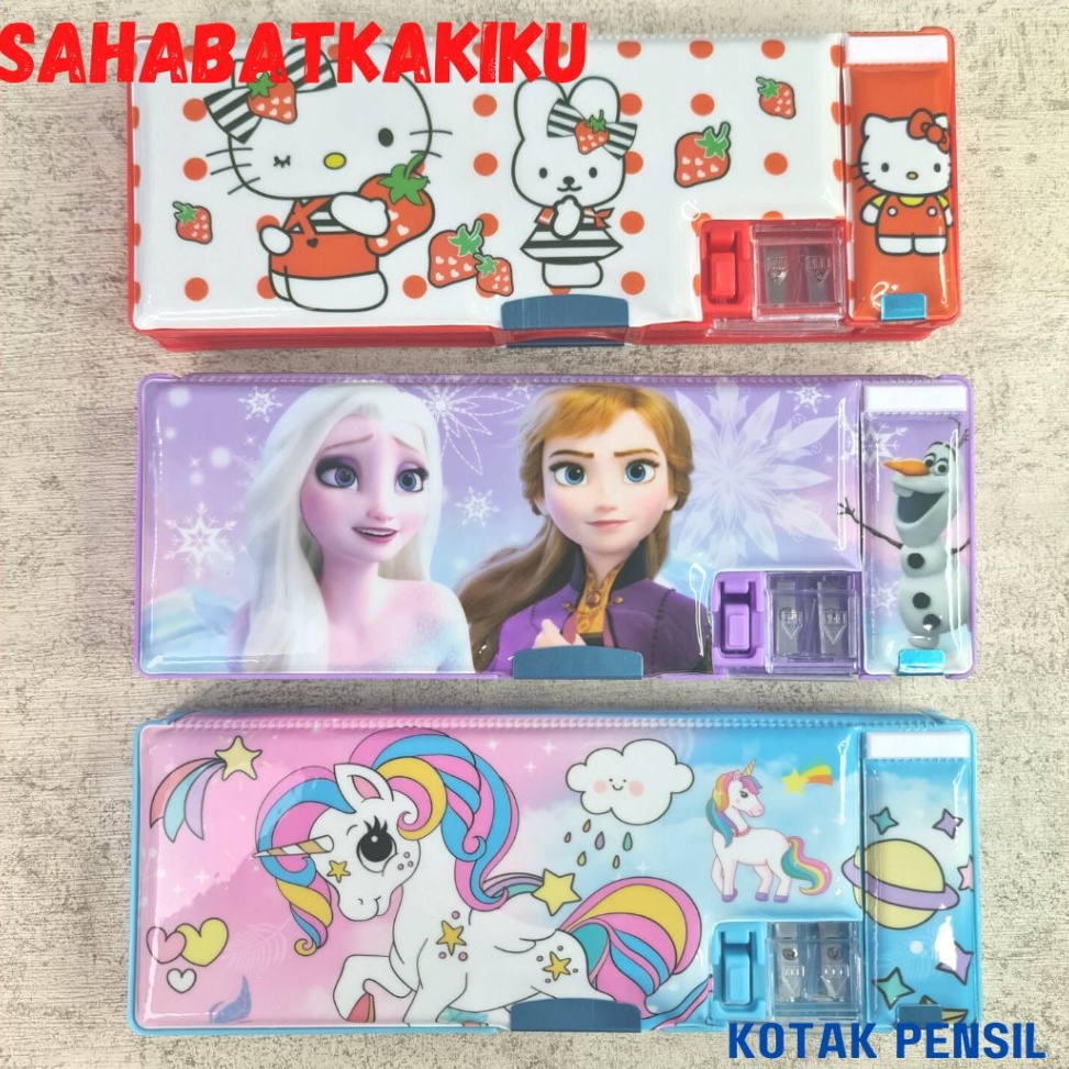 

Ready stok Kotak Pensil Magnet Karakter 2 Sisi + Rautan / Pencil Case 2 Sisi / Kotak Pensil 2 Sisi Jumbo NZA