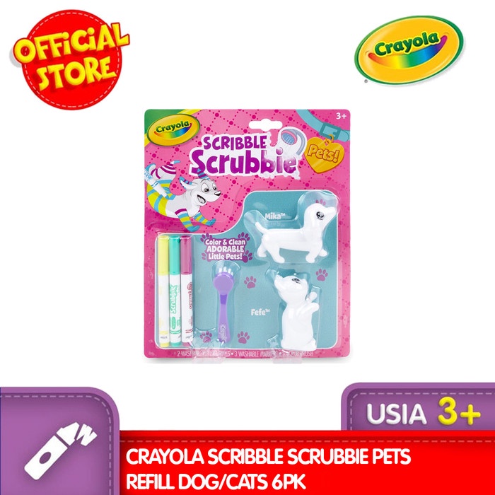 

Best Seller Crayola Scribble Scrubbie Pets Refill Dog/Cats 6Pk