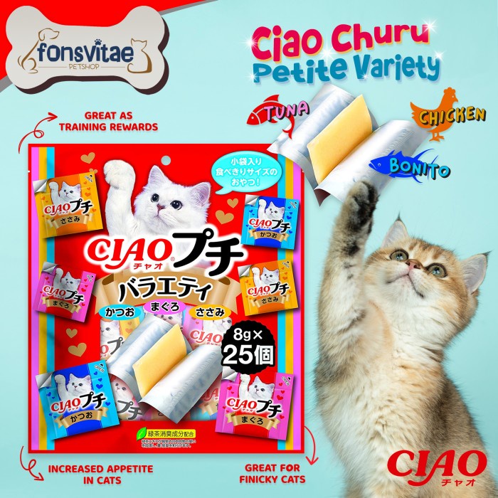 Terlaris Ciao Churu Petite Variety Isi 25Pcs - Snack Kucing