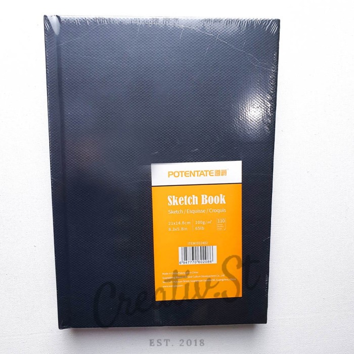 

Terlaris Potentate Hardcover Black Sketchbook A5 110 Sheets 100Gsm 21 Cm X 14.8