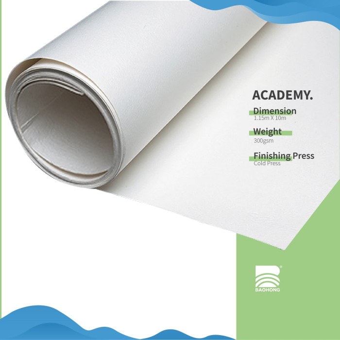 

Terlaris Kertas Cat Air Baohong Academy 1.15X10M Roll Cold Pressed Watercolor