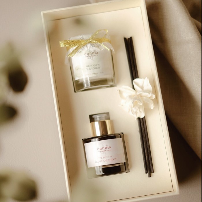 Terlaris Eunoia Premium Reed Diffuser Scented Candle Set/Room Diffuser Gift Set - Ysl Black Opium,