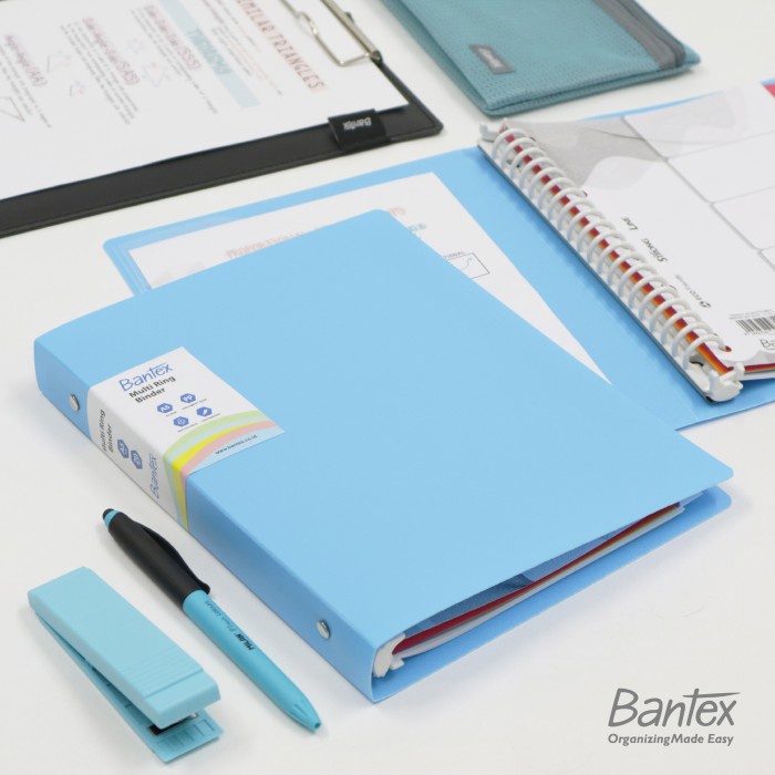 

Terlaris Bantex A5 Trendy Multi Ring Binder 20 Hole Sky Blue 3124 23