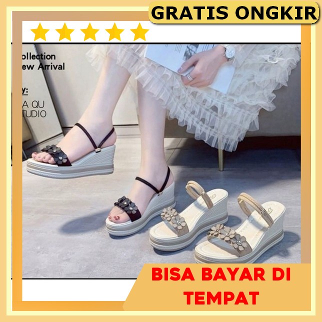 Wanita Wedges Casual Elegan Wejes Wedjes Weges Wejdes Jelly Sanda Ss80 Wedges Crocodile Nn01 Cokla W