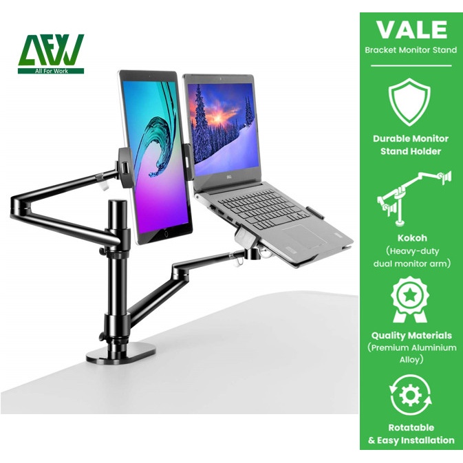 VALE Bracket Monitor Stand 2in1 Combination For Laptop & Tablet