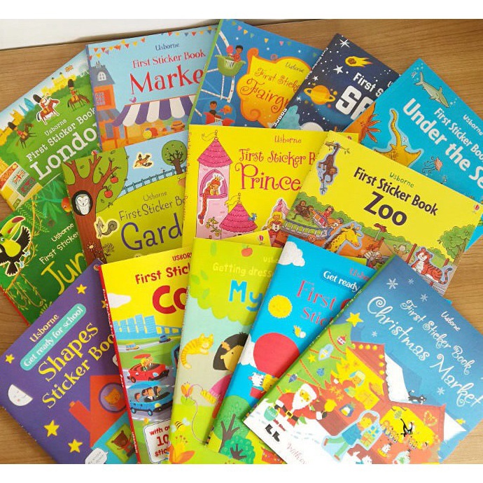 

>XC26619< [PART 1] USBORNE FIRST STICKER BOOK BUKU STIKER ANAK ANAK