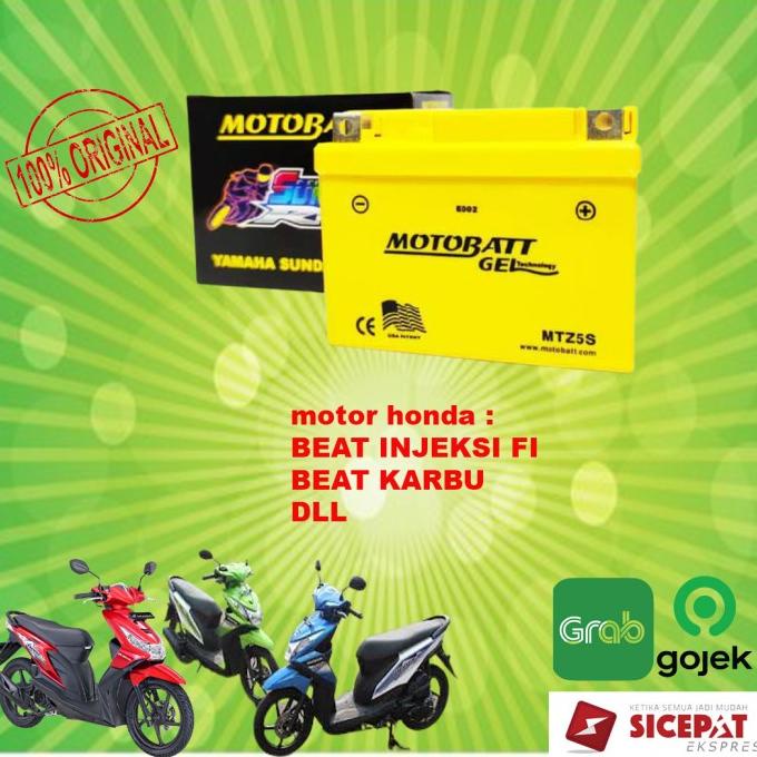 Big Sale Aki Motor Honda Beat Injeksi Beat Karbu Mtz5S Accu Kering Motobatt Terbaik