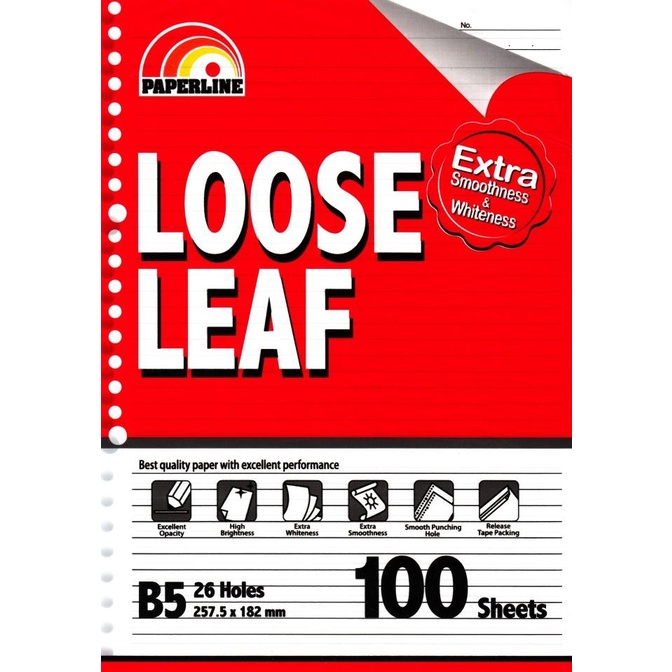 

Kertas Loose Leaf / File B5 100 Paperline / Big Boss